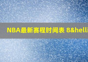 NBA最新赛程时间表 8…